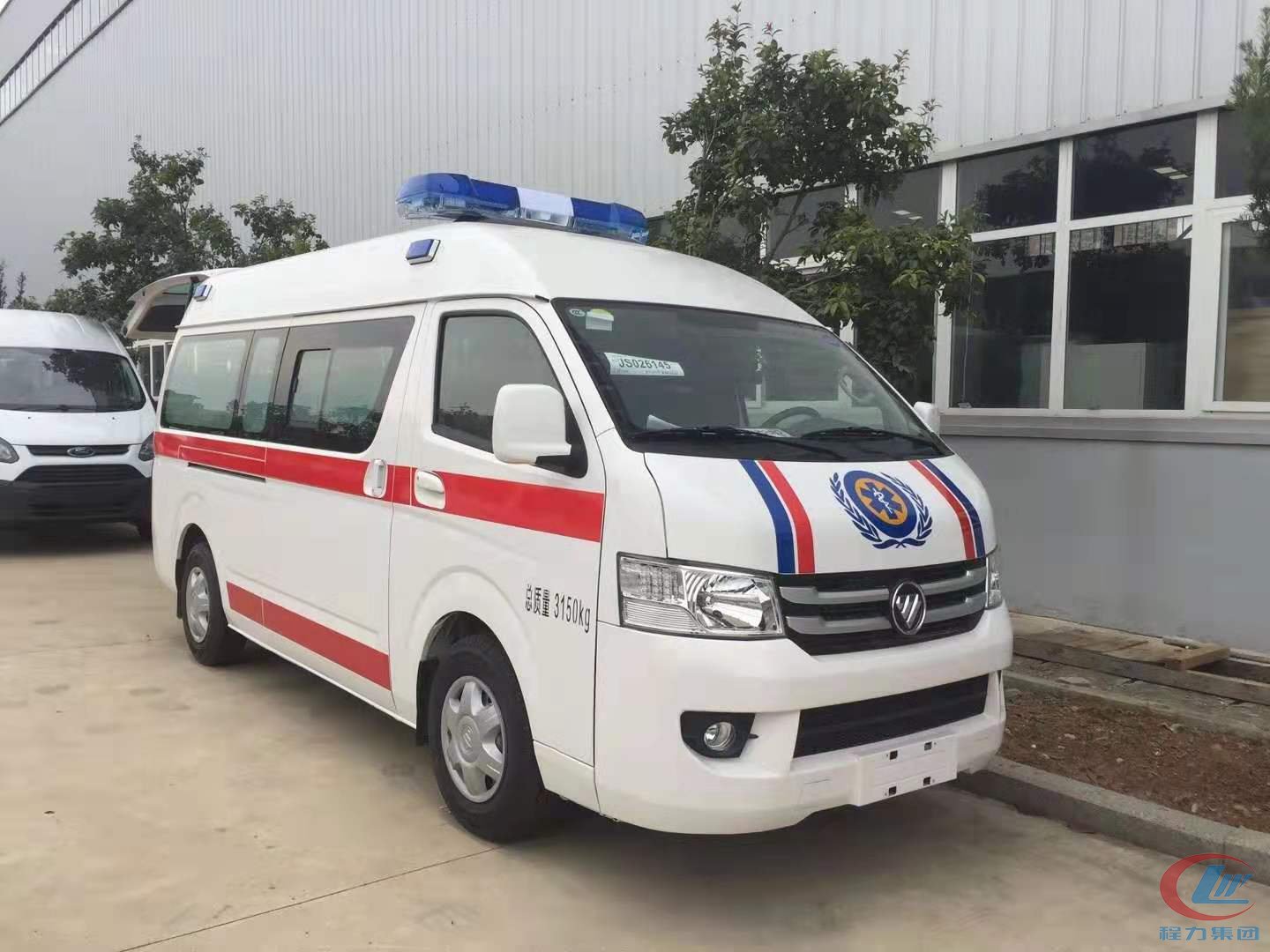 918博天堂褔田救护车福田G9高顶救护车侧面图